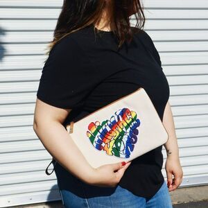 NWT Michael Kors RAINBOW LGBTQ Pride Large Zip Clutch Pouch